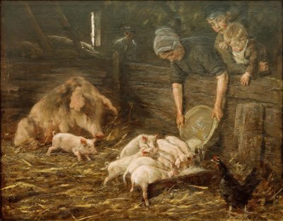 Die Wochenstube (Schweinekoben) von Max Liebermann